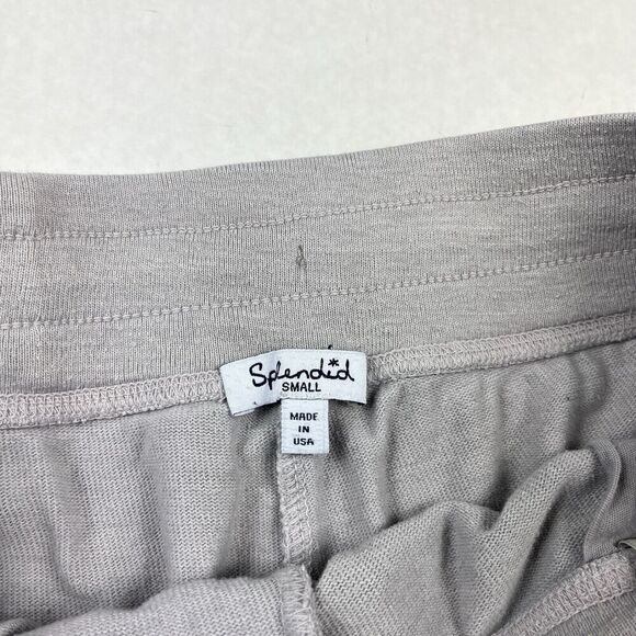 Splendid Jersey Knit Shorts Gray Lounge Drawstring Pockets Stretchy Casual SMALL - Picture 7 of 10